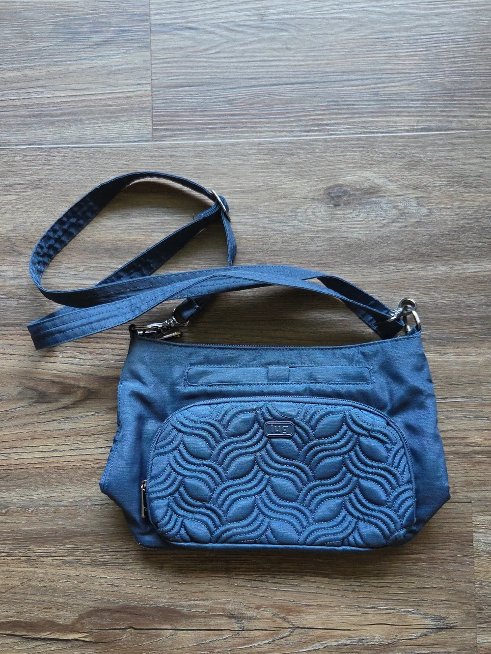 Lug Samba Blue Quilted Front Pocket Crossbody Bag